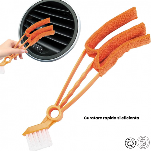 Perie de Curatare 2 in 1 HASEPE, Husa Detasabila, pentru Spatii Inguste, Aer Conditionat , Grile de Ventilatie Masina,  Jaluzele [5]