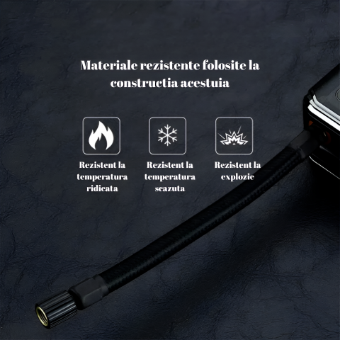 Pompa Aer Auto Electrica HASEPE, Compresor Portabil 150 PSI (10,3 bar), Afisaj Digital LCD, Lanterna LED, Baterie 4000 mAh, Reincarcare USB C, Oprire Automata, 4 Unitati Masura, Negru [8]