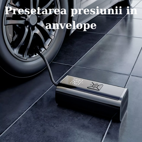 Pompa Aer Auto Electrica HASEPE, Compresor Portabil 150 PSI (10.3 bar), Afisaj Digital LCD, Lanterna LED, Baterie 4500 mAh, Reincarcare USB-C sau la Bricheta, Oprire Automata, 4 Moduri Umflare, Negru [7]