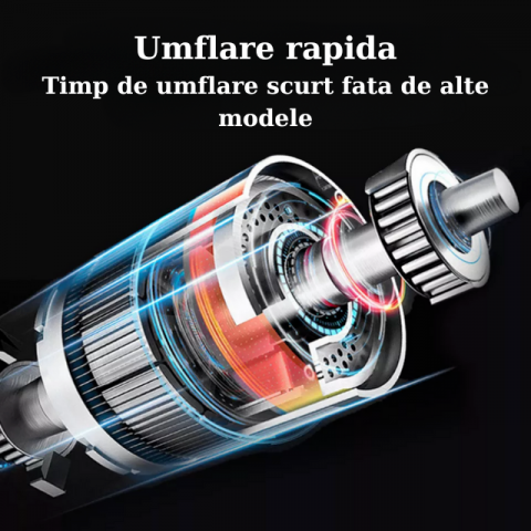 Pompa Aer Auto Electrica HASEPE, Compresor Portabil 150 PSI (10.3 bar), Afisaj Digital LCD, Lanterna LED, Baterie 4500 mAh, Reincarcare USB-C sau la Bricheta, Oprire Automata, 4 Moduri Umflare, Negru [4]