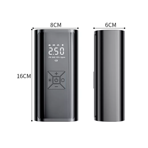 Pompa Aer Auto Electrica HASEPE, Compresor Portabil 150 PSI (10.3 bar), Afisaj Digital LCD, Lanterna LED, Baterie 4500 mAh, Reincarcare USB-C sau la Bricheta, Oprire Automata, 4 Moduri Umflare, Negru [1]