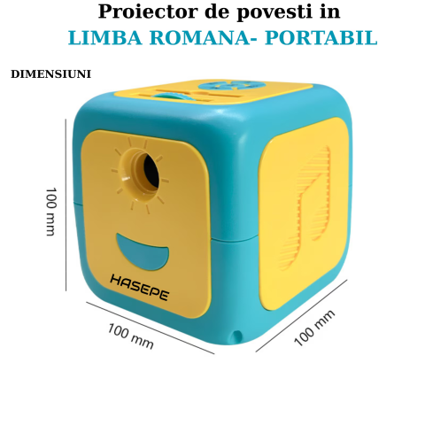 Proiector de Povesti pentru Copii HASEPE, Cub Interactiv cu Narare in Limba Romana, 8 Discuri cu Povesti, Alfabet, Forme si Numere, Proiectie pe Perete sau Tavan, Cantece si Melodii de Leagan, Verde/G [11]