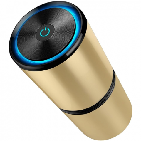 Purificator aer auto portabil HASEPE, Ionizare negativa, fara consumabile, elimina mirosurile, polenul, fumul, praful, acoperire 10m3, USB C, Auriu [0]