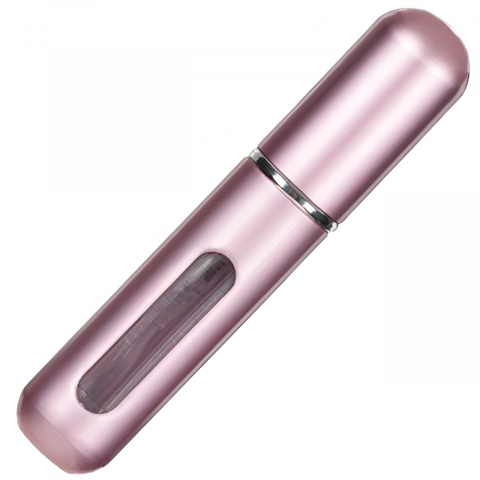 Accesorii articole de voiaj - Recipient Reincarcabil Parfum Home Sweet Paradise®, 5 ml, Sticluta Portabila, Aluminiu Rezistent, Umplere Rapida, Ideal pentru Calatorii, Roz Elegant