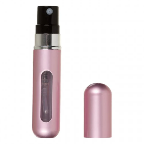 Recipient Reincarcabil Parfum Home Sweet Paradise®, 5 ml, Sticluta Portabila, Aluminiu Rezistent, Umplere Rapida, Ideal pentru Calatorii, Roz Elegant [2]