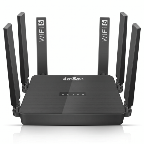 Wireless - Router Wireless HASEPE® 5G 4G LTE WiFi 6 Cu Slot SIM, Router Wireless Dual Band AX, Router Wireless Cu 1WAN 3LAN, Viteza Mare Internet, 32 Dispozitive Conectate, Antene Detasabile High Gain, Acoperire