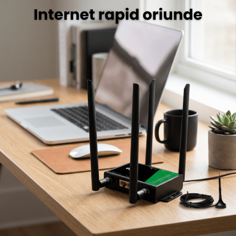 Router Wireless 4G LTE HASEPE® Exterior CPE 300Mbps, Router Wireless Cu Slot SIM, Router Wireless Cu 2 Porturi LAN, Antene Duale, Plug And Play,, Router Wireless Pentru Casa Birou Exterior [1]