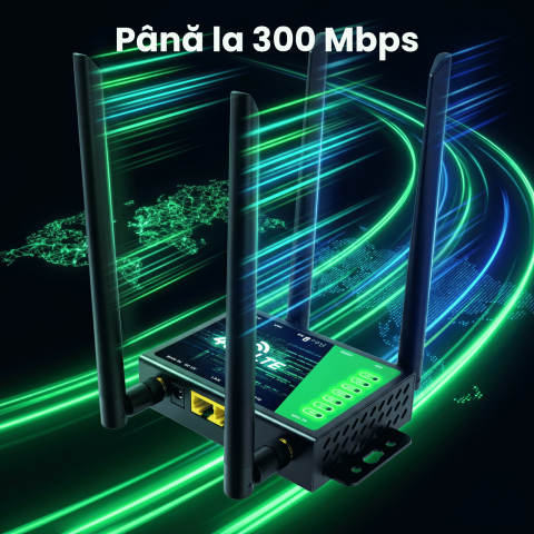 Router Wireless 4G LTE HASEPE® Exterior CPE 300Mbps, Router Wireless Cu Slot SIM, Router Wireless Cu 2 Porturi LAN, Antene Duale, Plug And Play,, Router Wireless Pentru Casa Birou Exterior [3]