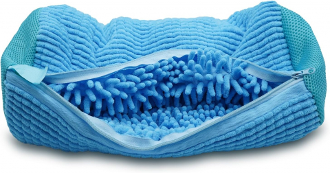 Accesorii uscatoare rufe - Sac Spalat Incaltaminte HASEPE pentru Masina de Spalat, Protectie Pantofi, Fibra Moale, Material Rezistent, Fermoar Premium, 39x19 cm, Albastru
