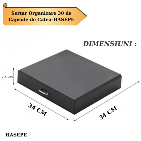 Sertar organizator capsule cafea HASEPE, compatibil capsule DOLCE GUSTOi capsule universale, Multifunctional pentu zahar si accesorii, Suport aparat cafea, Capacitate mare 30 capsule, 40x24x6 cm, Negr [11]