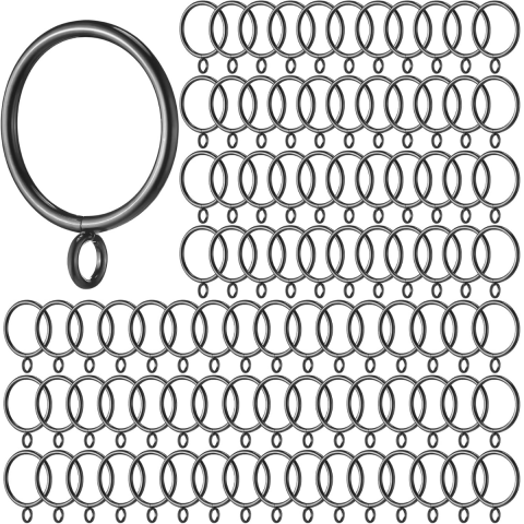 Accesorii perdele si draperii - Set 10 Inele Perdea Home Sweet Paradise, Plastic Rezistent, Diametru 4 cm, Gri, Montaj Rapid, Glisare Silentioasa, Accesorii Ferestre