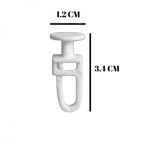 Set 50 carlige pentru perdea, pentru sina plata, plastic, alb [2]