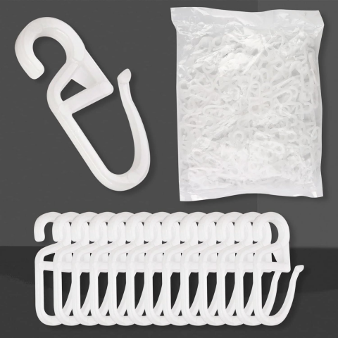 Set 50 Carlige Perdea Home Sweet Paradise, Plastic Rezistent, Culoare Alb, Accesorii pentru Sine si Draperii [6]