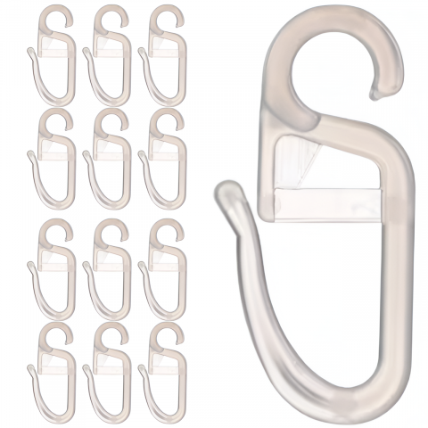 Accesorii perdele si draperii - Set 50 Carlige Perdea Home Sweet Paradise, Plastic Transparent Rezistent, Accesorii pentru Sine si Draperii