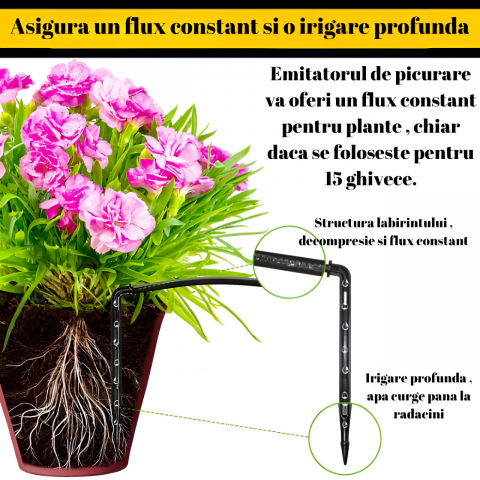 Sistem de irigare automat pentru plante, HASEPE, pentru 10 ghivece, udare prin picurare, temporizator pentru apa, programabil, conectare usb sau cu baterii [7]