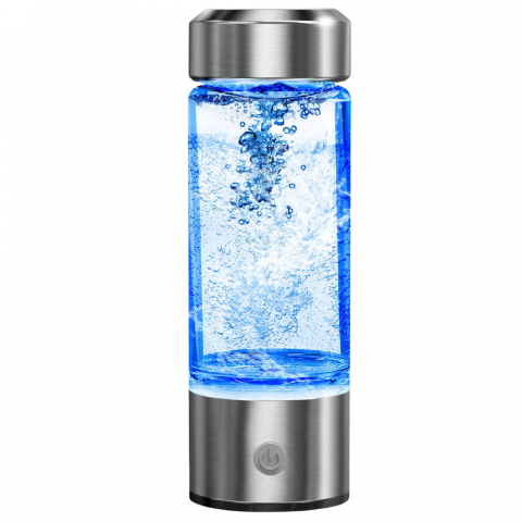 Cani filtrante - Sticla Generator Apa Hidrogenata/Ionizata HASEPE, Portabila, Reincarcare USB, Capacitate 420 ml, Concentratie Hidrogen 1300–1600 Ppb, Filtrare si Alcalinizare, Gri