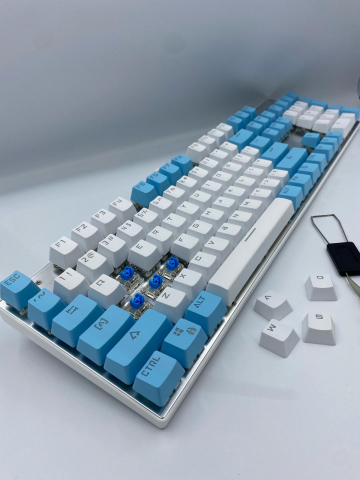 Tastatura Mecanica pentru Gaming, Crack K660 104 Blue Edition, Iluminare RGB, Compatibila Windows, Android si iOS, USB Type C [8]