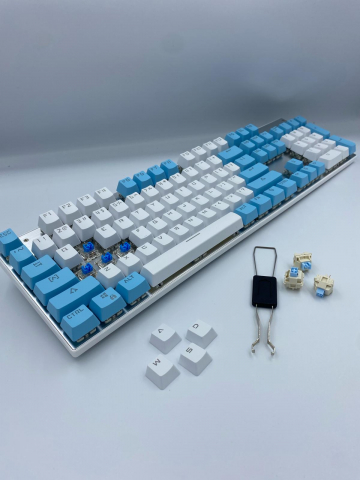 Tastatura Mecanica pentru Gaming, Crack K660 104 Blue Edition, Iluminare RGB, Compatibila Windows, Android si iOS, USB Type C [3]