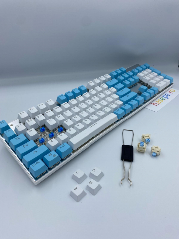 Tastatura Mecanica pentru Gaming, Crack K660 104 Blue Edition, Iluminare RGB, Compatibila Windows, Android si iOS, USB Type C [5]