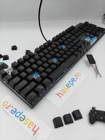 Tastatura Mecanica pentru Gaming, Crack K660 104 Classic Edition, Iluminare RGB, Compatibila Windows, Android si iOS, USB Type C [6]
