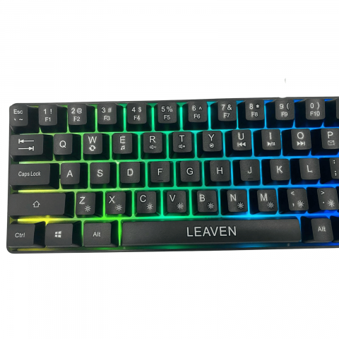 Tastatura pentru Gaming, Leaven K680 68 Night Black Wired Edition, Iluminare RGB, Compatibila Windows, Android si iOS, USB Type C [3]
