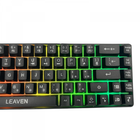 Tastatura pentru Gaming, Leaven K680 68 Night Black Wired Edition, Iluminare RGB, Compatibila Windows, Android si iOS, USB Type C [2]