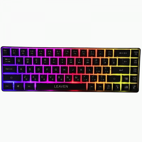 Tastatura pentru Gaming, Leaven K680 68 Night Black Wired Edition, Iluminare RGB, Compatibila Windows, Android si iOS, USB Type C [0]