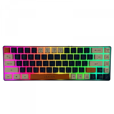 Tastatura pentru Gaming, Leaven K680 Blue Edition, Iluminare RGB, Compatibila Windows, Android si iOS, USB Type C [6]