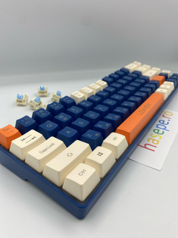 Tastatura pentru Gaming, Leaven K680 Blue Edition, Iluminare RGB, Compatibila Windows, Android si iOS, USB Type C [3]