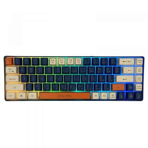 Tastatura pentru Gaming, Leaven K680 Blue Edition, Iluminare RGB, Compatibila Windows, Android si iOS, USB Type C [0]
