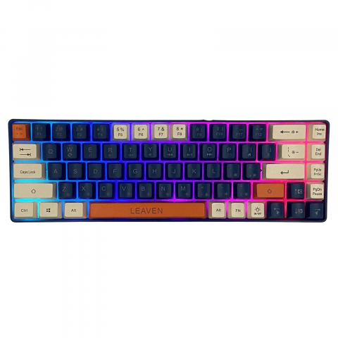 Tastatura pentru Gaming, Leaven K680 Blue Edition, Iluminare RGB, Compatibila Windows, Android si iOS, USB Type C [4]