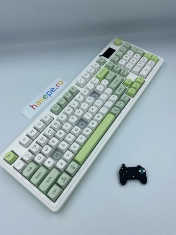 Tastatura pentru Gaming, Langtu L98 Green Edition, Iluminare RGB, Baterie incorporata, Compatibila Windows, Android si iOS, 3 moduri de conectare Wireless 2,4g, Bluetooth 5,1 si USB [3]