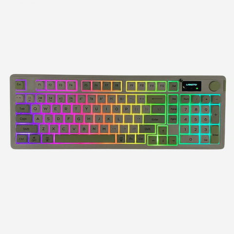 Tastatura pentru Gaming, Langtu L98 Green Edition, Iluminare RGB, Baterie incorporata, Compatibila Windows, Android si iOS, 3 moduri de conectare Wireless 2,4g, Bluetooth 5,1 si USB [0]