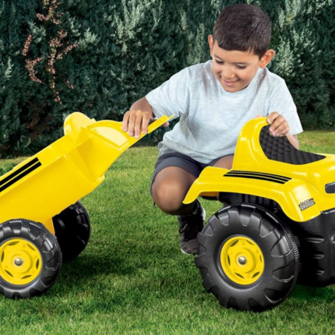 Tractor cu Pedale pentru copii HASEPE, Excavator si Remorca, Accesorii incluse 171 x 45 x 52cm [1]