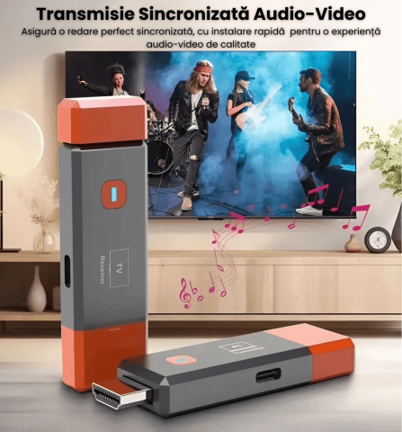 Transmițător și Receptor HDMI Wireless HASEPE, Extender HDMI Full HD 1080P, Plug & Play, Rază 50m, Conexiune 5.8G Stabilă, Compatibil Laptop, PC, TV, Proiector, Consolă Gaming [6]