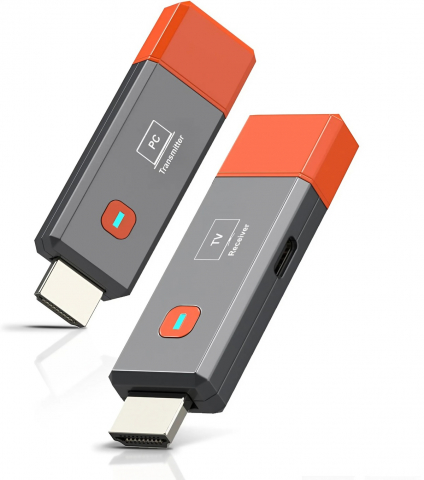 Cabluri si adaptoare - Transmițător și Receptor HDMI Wireless HASEPE, Extender HDMI Full HD 1080P, Plug & Play, Rază 50m, Conexiune 5.8G Stabilă, Compatibil Laptop, PC, TV, Proiector, Consolă Gaming