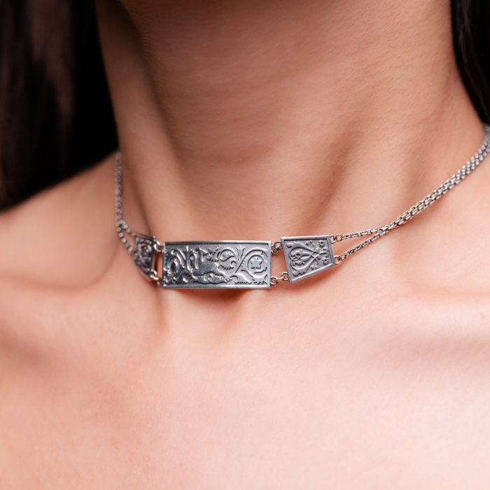 Colier tip choker geometric din argint Maral [2]