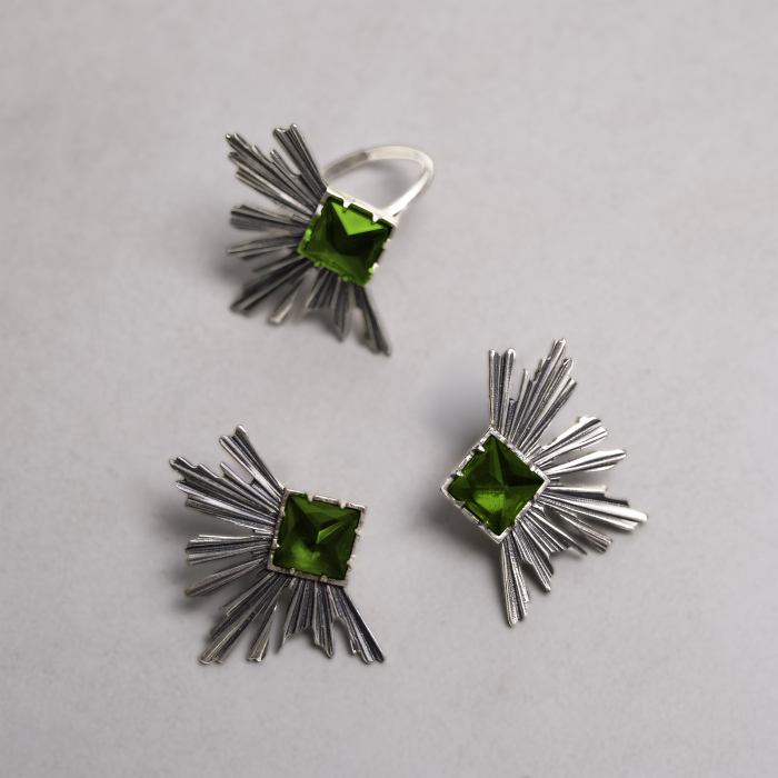 Inel din argint 925 Paylk cu Cubic Zirconia cu tăietură pătrată [3]