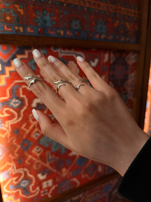 Inel reglabil din argint Varti puș FALANGĂ [2]