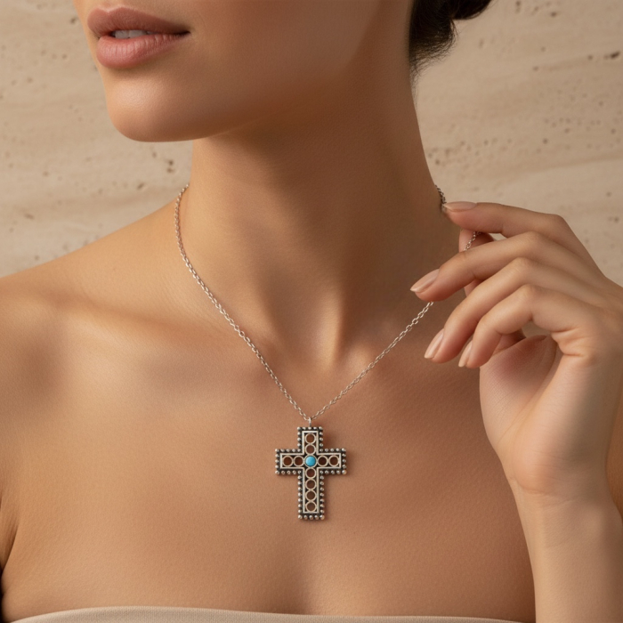 Pandantiv din argint cu lanț Zamca [4]