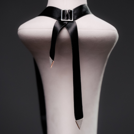 Colier tip choker din argint Kayts cu zirconia roșie [3]