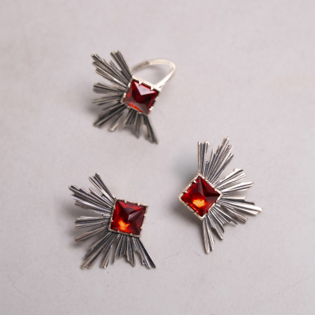 Inel din argint 925 Paylk cu Cubic Zirconia cu tăietură pătrată [2]