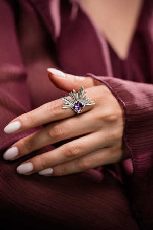 Colecții - Inel din argint 925 Paylk cu Cubic Zirconia cu tăietură pătrată