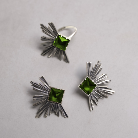 Inel din argint 925 Paylk cu Cubic Zirconia cu tăietură pătrată [2]