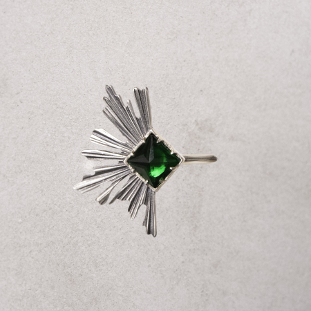 Inel din argint 925 Paylk cu Cubic Zirconia cu tăietură pătrată [1]