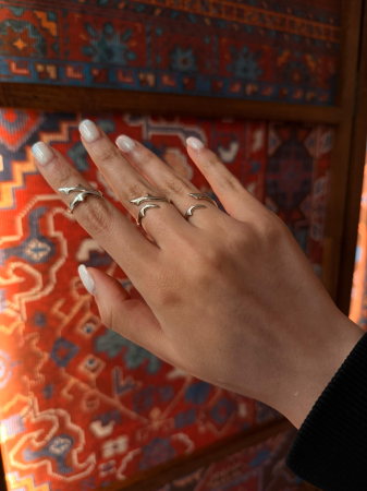 Inel reglabil din argint Varti puș FALANGĂ [1]