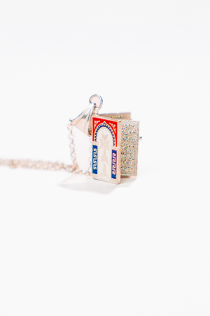 PANDANTIVE - Pandantiv-cărticică din argint cu lanț Tatăl Nostru