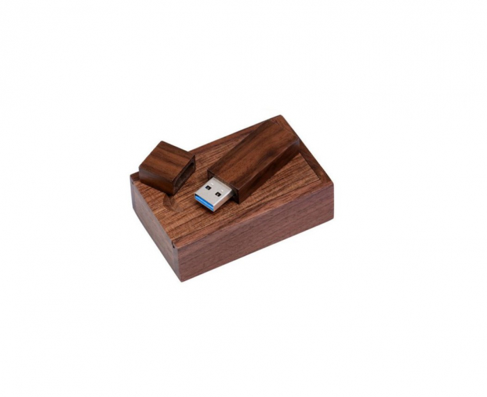 Cutie si Stick Usb 3.0 Lemn Model Dreptunghiular [2]