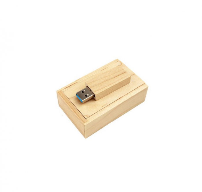 Cutie si Stick Usb 3.0 Lemn Model Dreptunghiular [5]