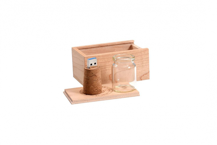 Cutie si Memorie Usb 3.0 Lemn Model Dop Pluta [1]